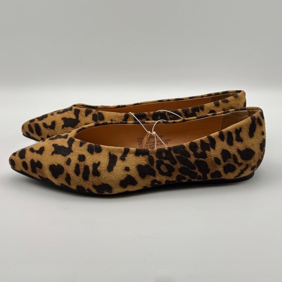 NWT French Connection Leopard Print Ballet Flat Point Toe "Daisy", Size 7 (37) - Picture 3 of 11